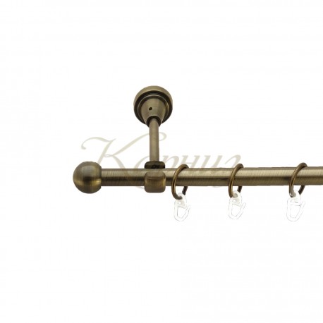 Карниз для штор "Заглушка 16мм" металлический одинарный открытый