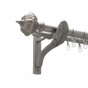 Карниз для штор "Шато 25+19мм Ретро" металевий подвійнийий відкритий
